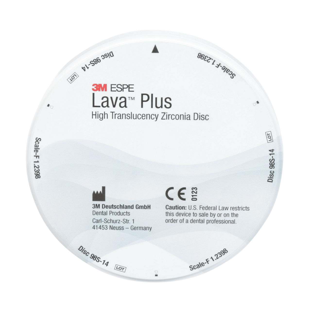 69271 LAVA PLUS ZIRCONIA DISC 98S-14 MM
