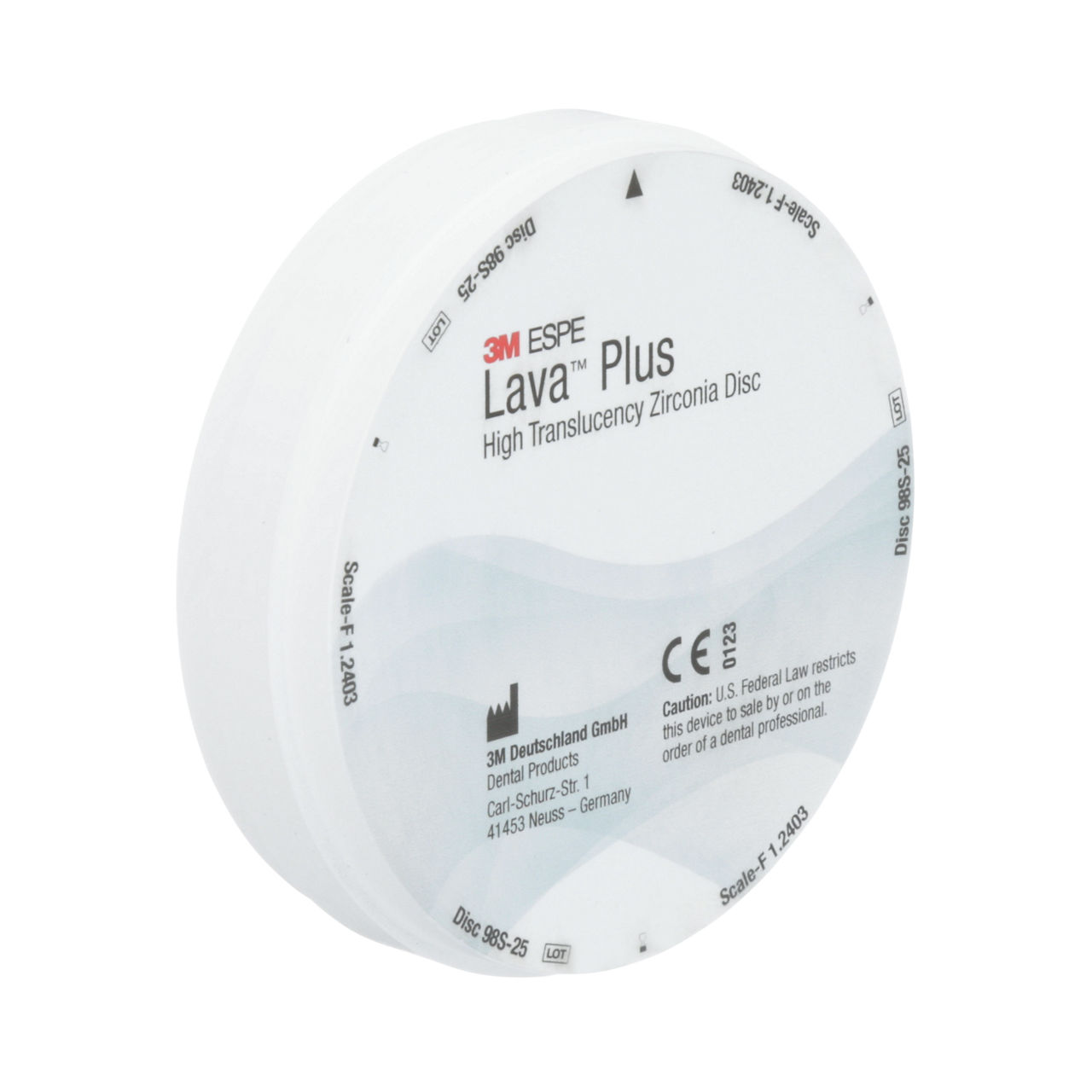 69273 LAVA PLUS ZIRCONIA DISC 98S-25 MM