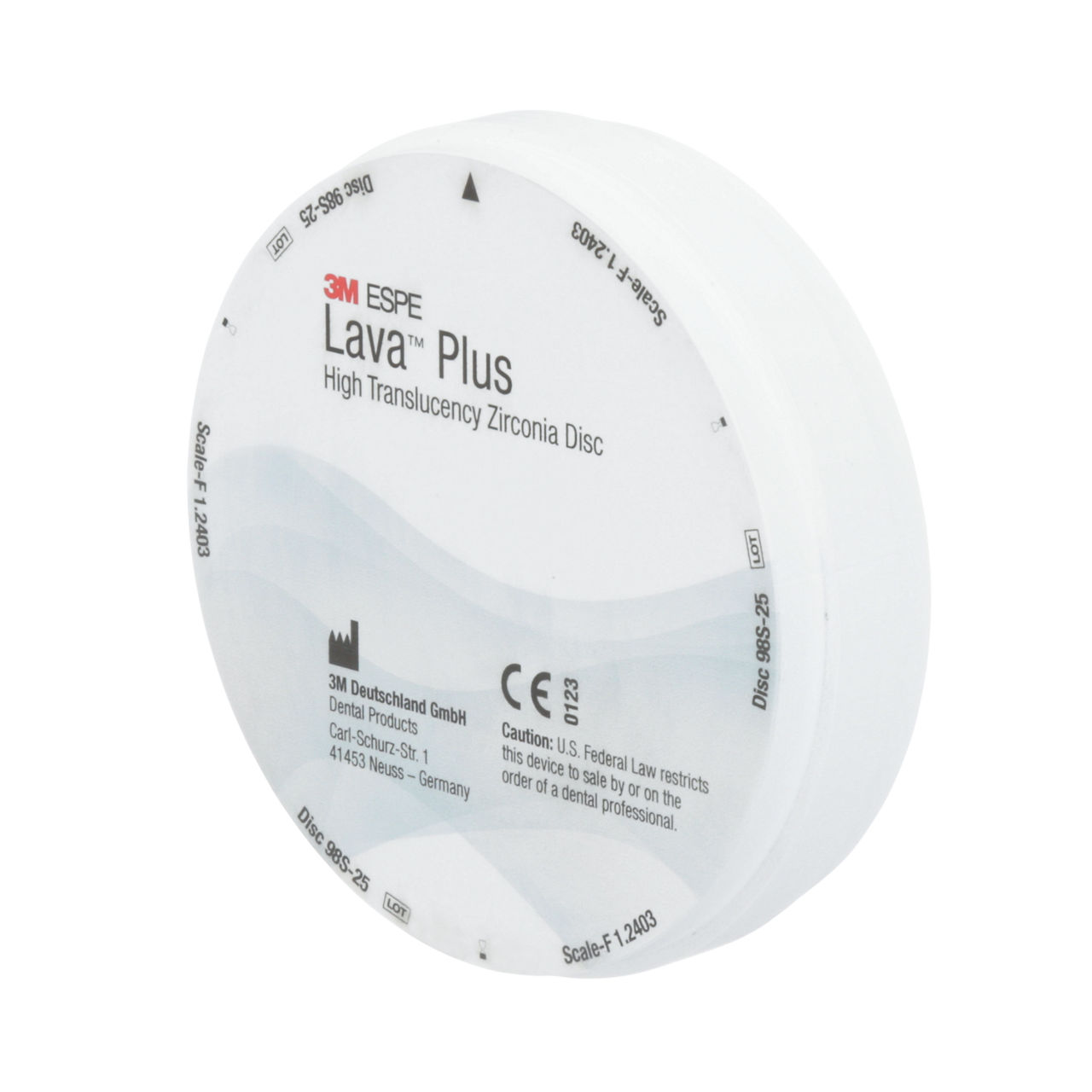 69273 LAVA PLUS ZIRCONIA DISC 98S-25 MM