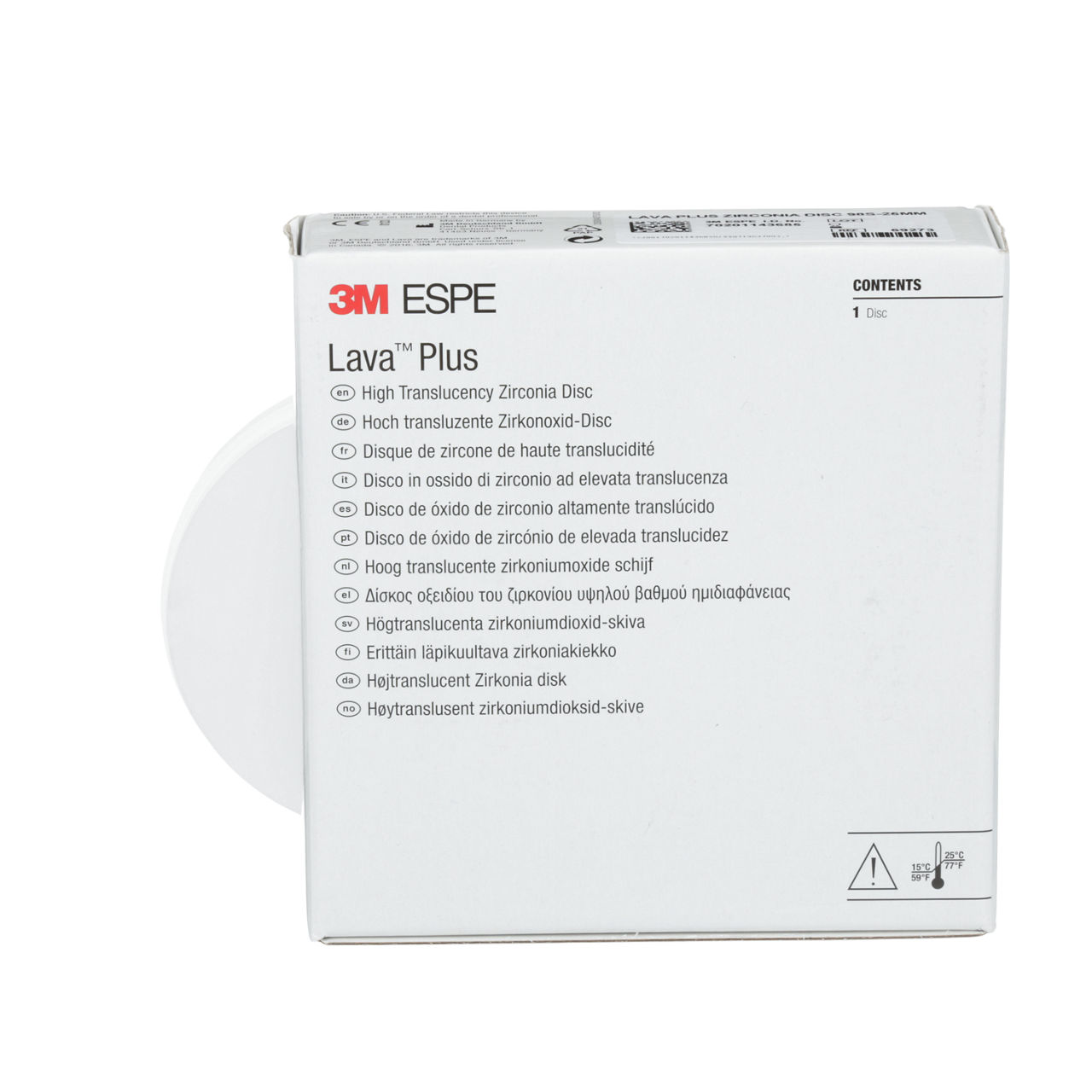69273 LAVA PLUS ZIRCONIA DISC 98S-25 MM