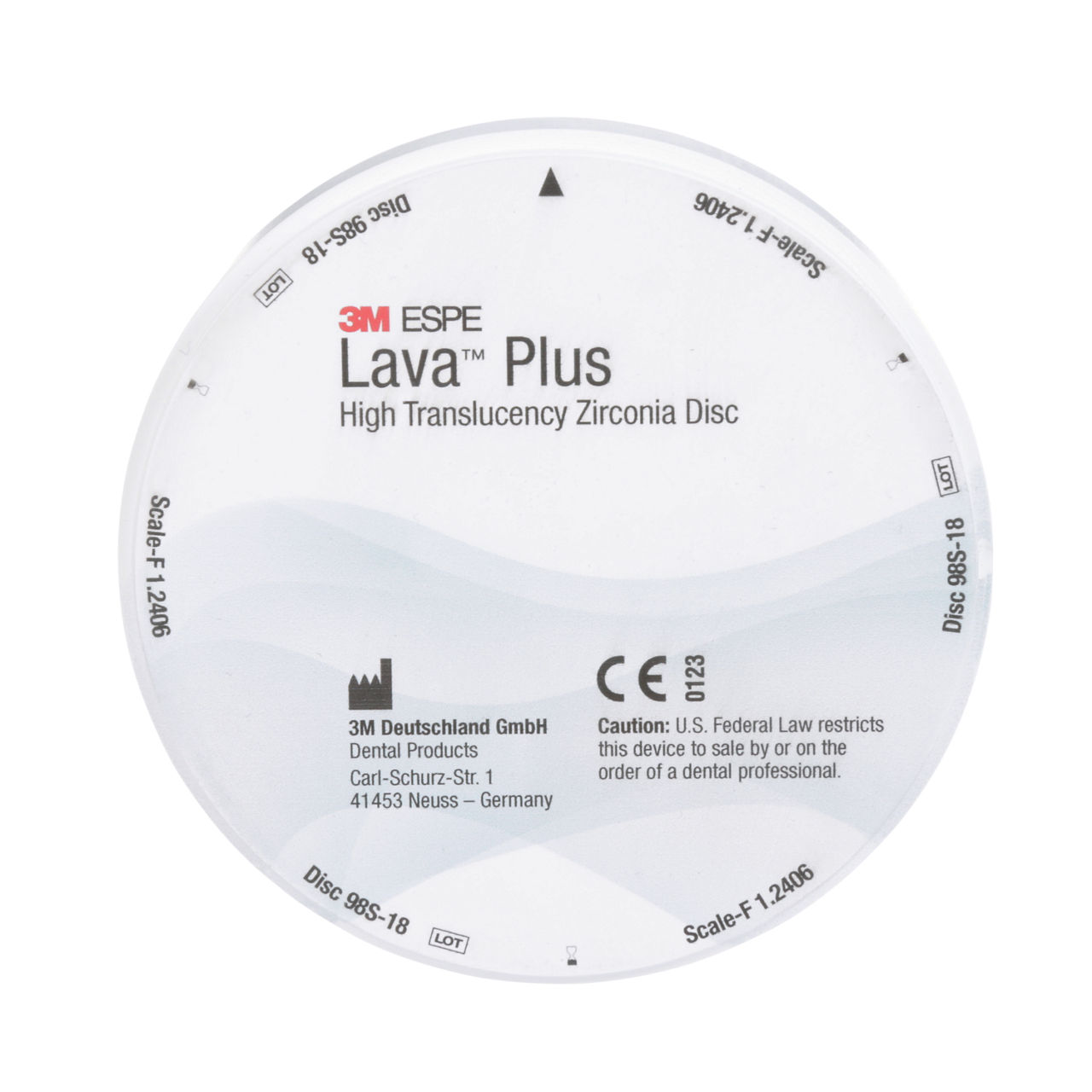 69272 LAVA PLUS ZIRCONIA DISC 98S-18 MM