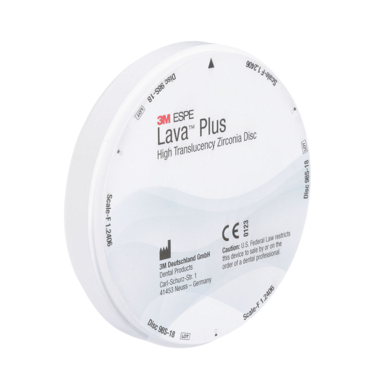 69272 LAVA PLUS ZIRCONIA DISC 98S-18 MM