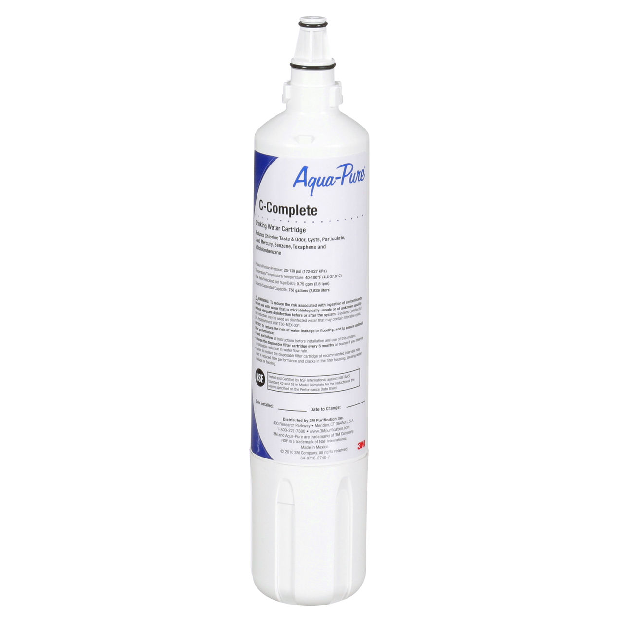 3M™ Aqua-Pure™ Under Sink Dedicated Faucet Water Filter Cartridge, AP Easy C-Complete, 5618044, 0.5 um, 6/Case