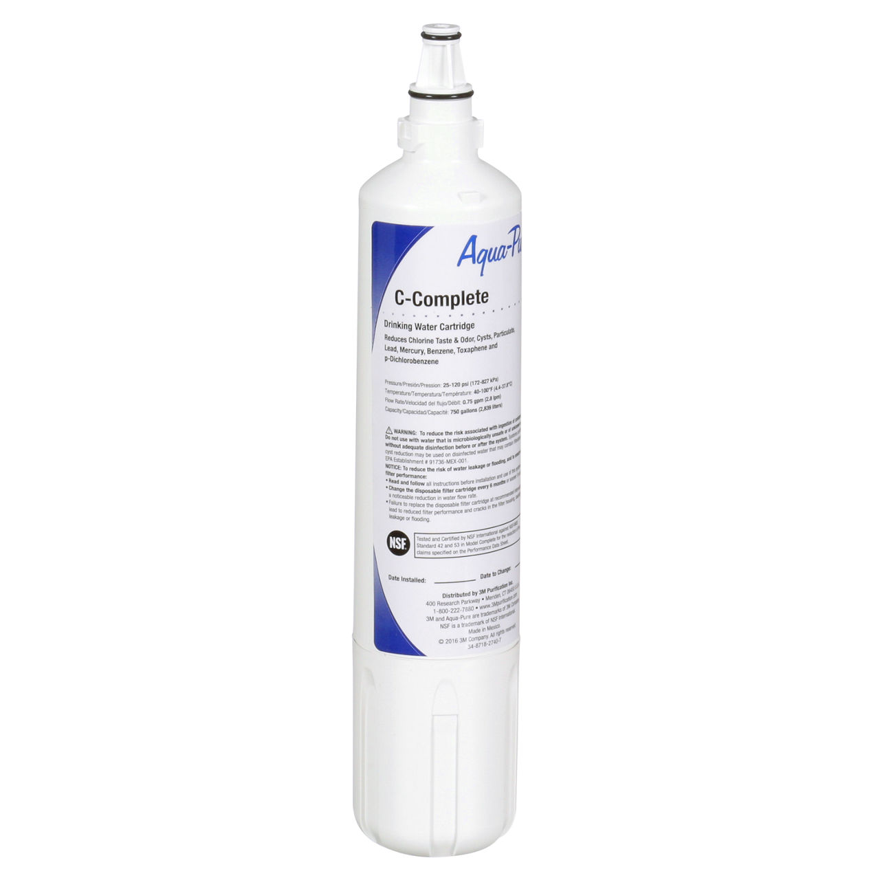 3M™ Aqua-Pure™ Under Sink Dedicated Faucet Water Filter Cartridge AP Easy C-Complete