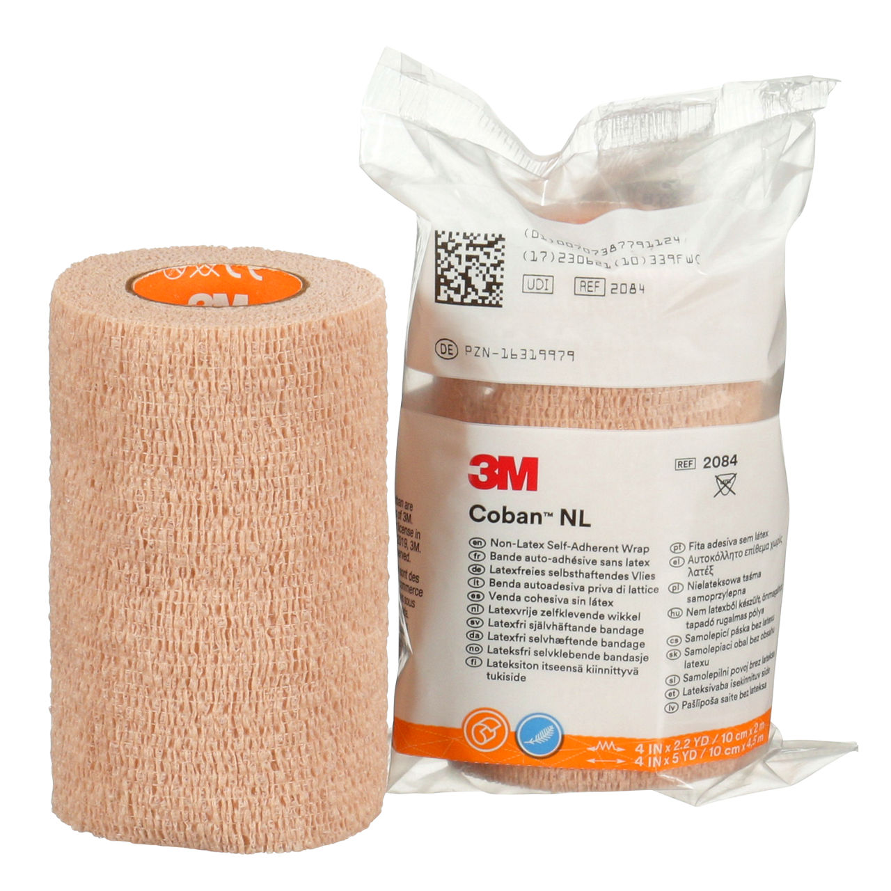 3M™ Coban™ NL Non-Latex Self-Adherent Wrap with Hand Tear, 2084, 4 in x5 yd, 18 ROL/CS