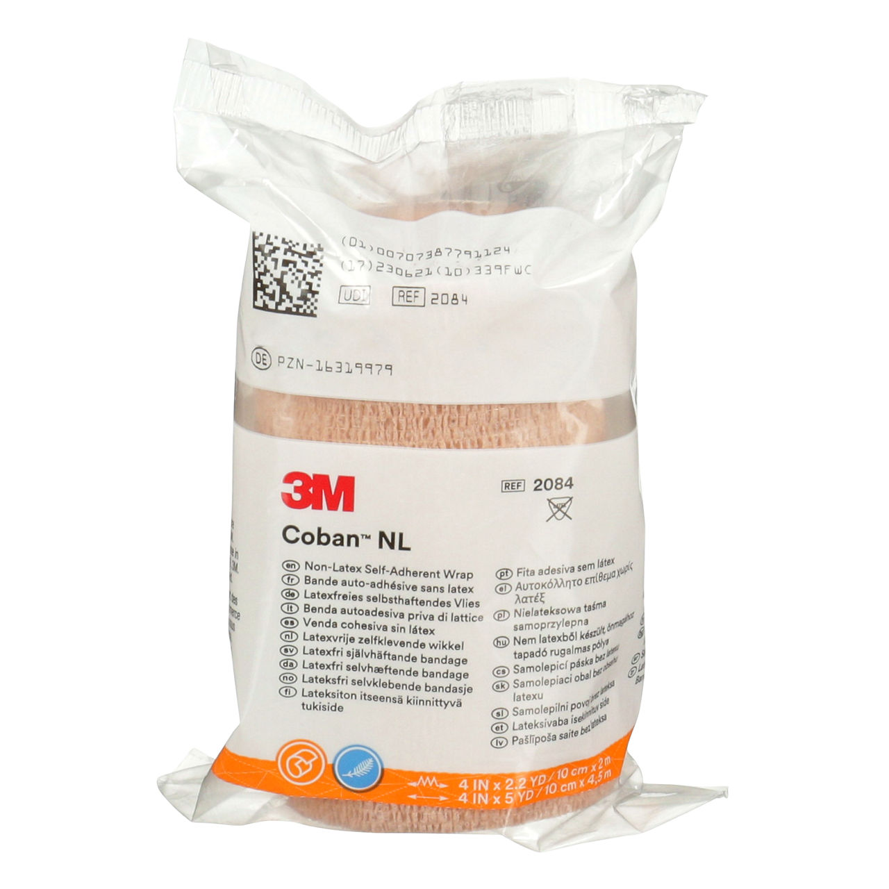 3M(TM) Coban(TM) NL Non-Latex Zelfklevende Verbandrol met Handafscheuring, 2084