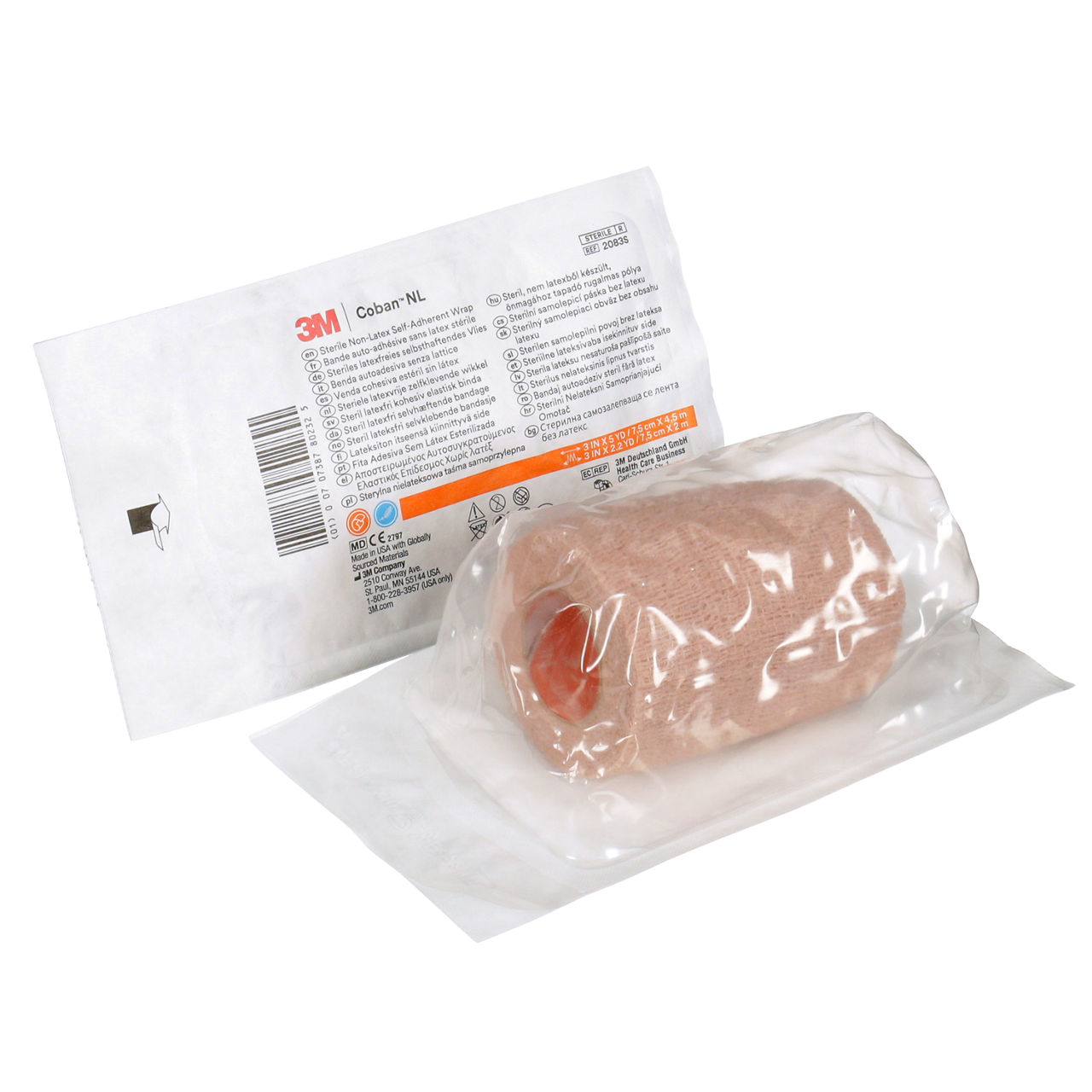 3M™ Coban™ NL Sterile Non-Latex Self-Adherent Wrap, 2083S, 3 in x 5 yd(7,5 cm x 4,5 m), 24 Rolls/Case