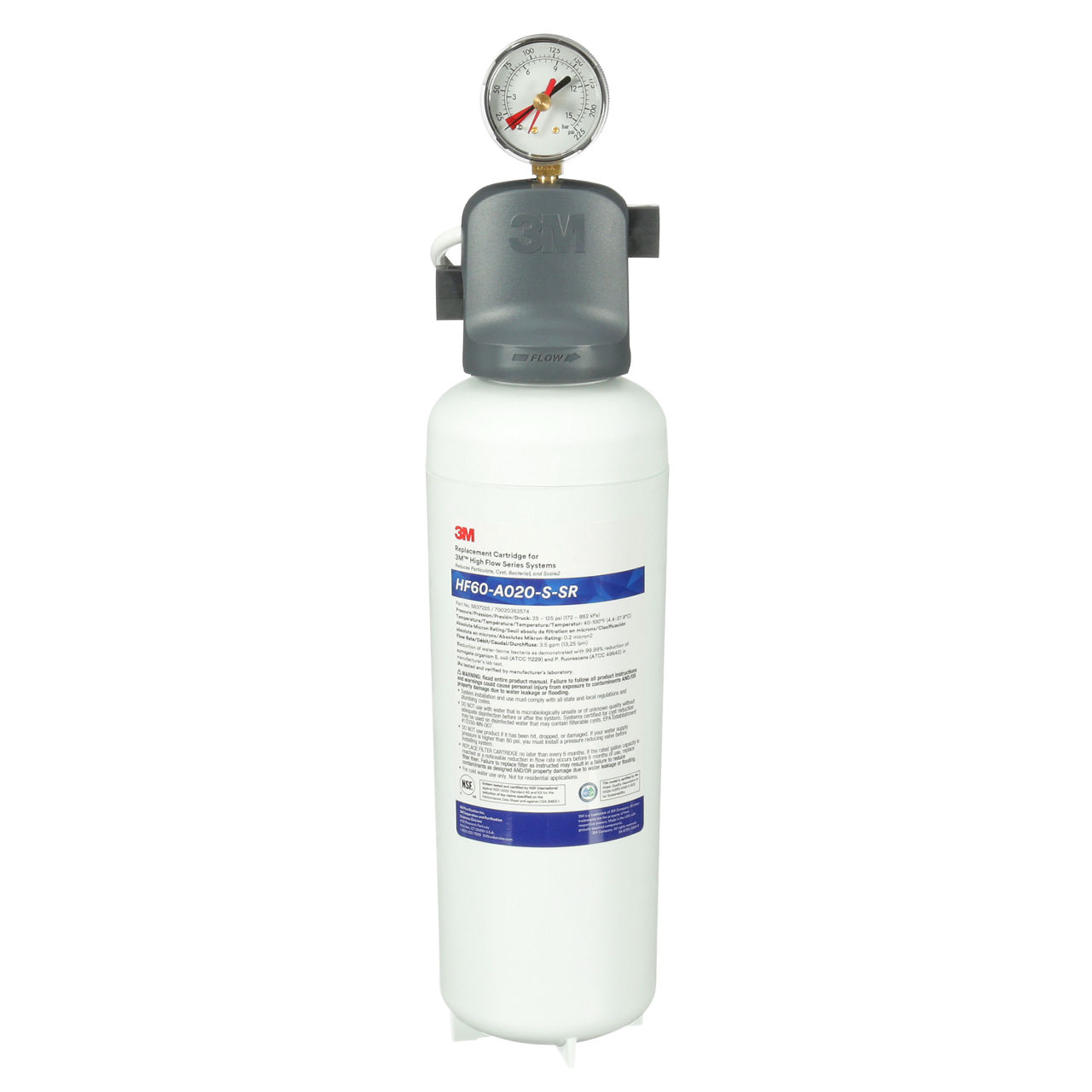 3M™ High Flow Carbonless Absolute Series Water Filter SystemICE160-A020-S-SR, 5616335, 0.2 um Absolute, 3.5 gpm, 1/Case