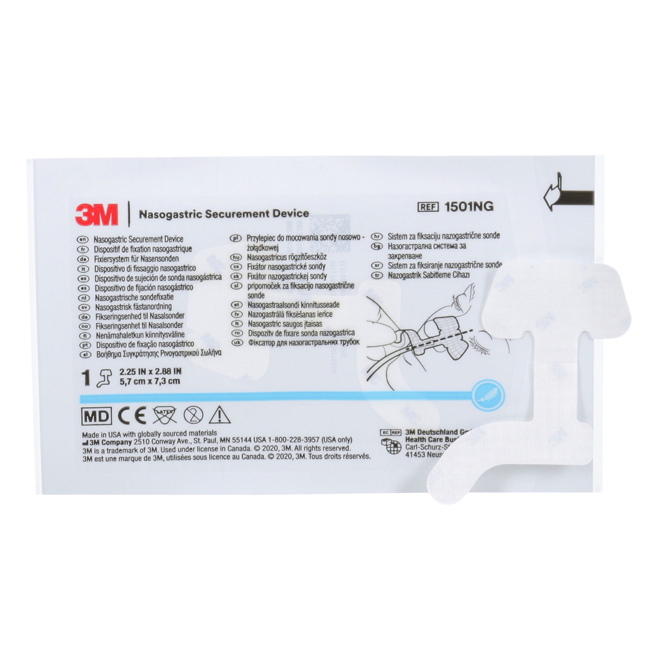 Dispositivo de Fijación Nasogástrica 3M™, 1501NG, Grande, 50 Unidades/Caja, 4 Cajas/CS
