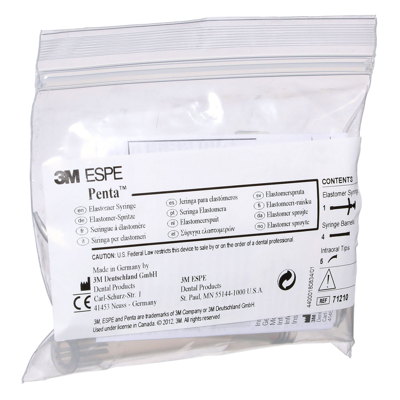 3M™ Penta™ Elastomer Syringe Single Pack, 71210