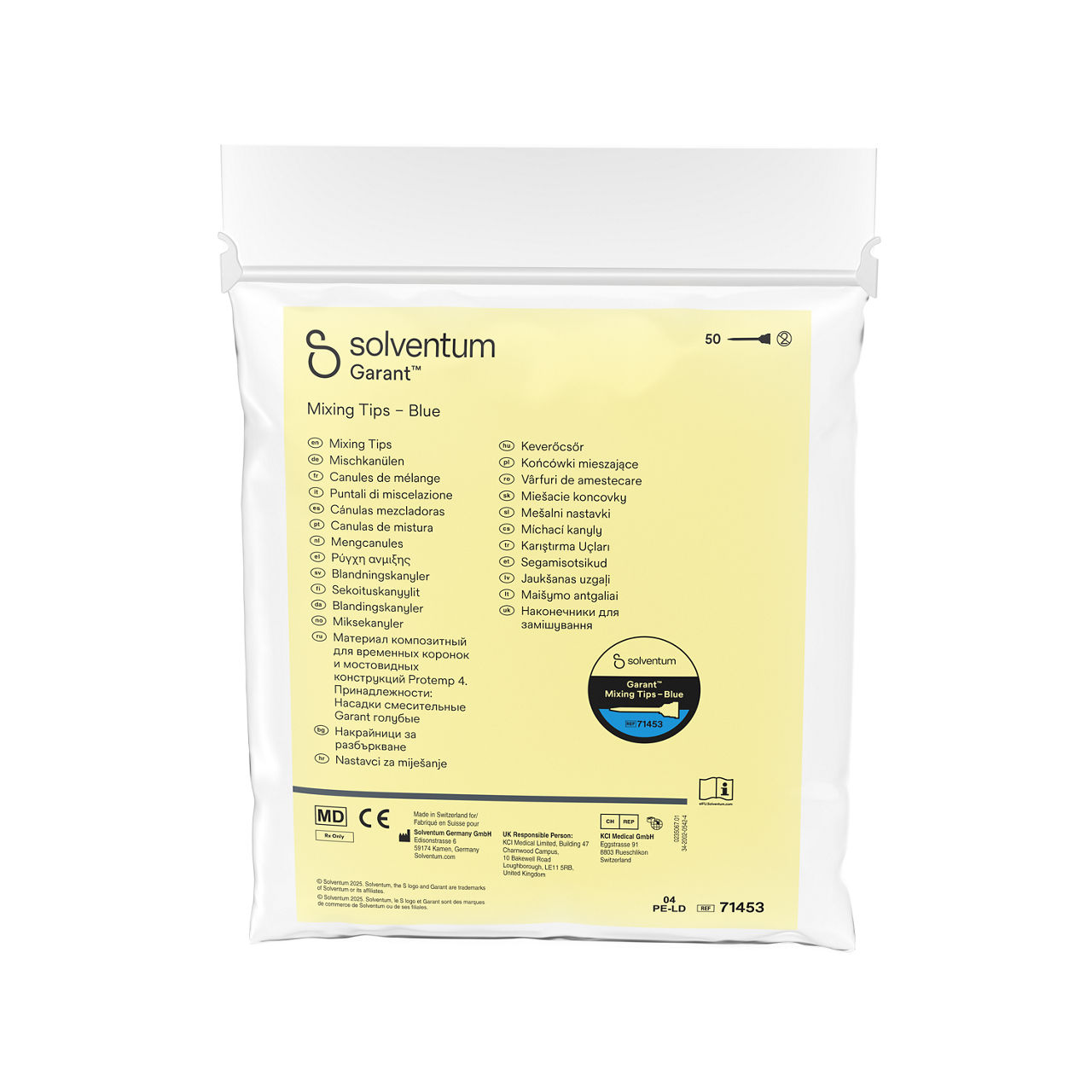 Solventum™ Garant™ Mixing Tips, 71453, Blue, 50/PAC