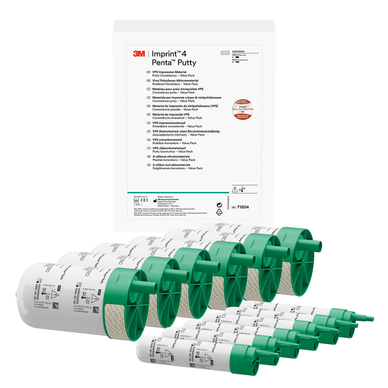 3M™ Imprint™ 4 Penta™ Putty 71504, Matériau d'empreintes VPS, boîtetriple