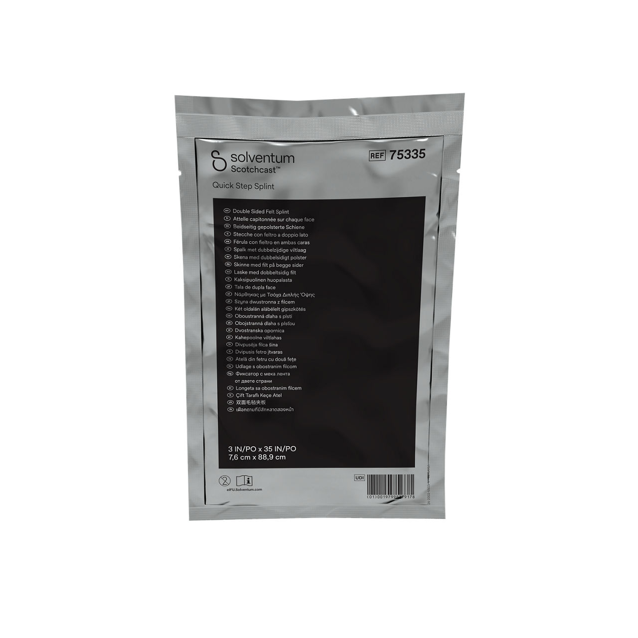 Solventum™ Scotchcast™ Quick Step Splint, 75335, 3 in x 35 in ( 7.6 cm x 88.9 cm), 10/CS - Front, Center, In Packaging (1C1)