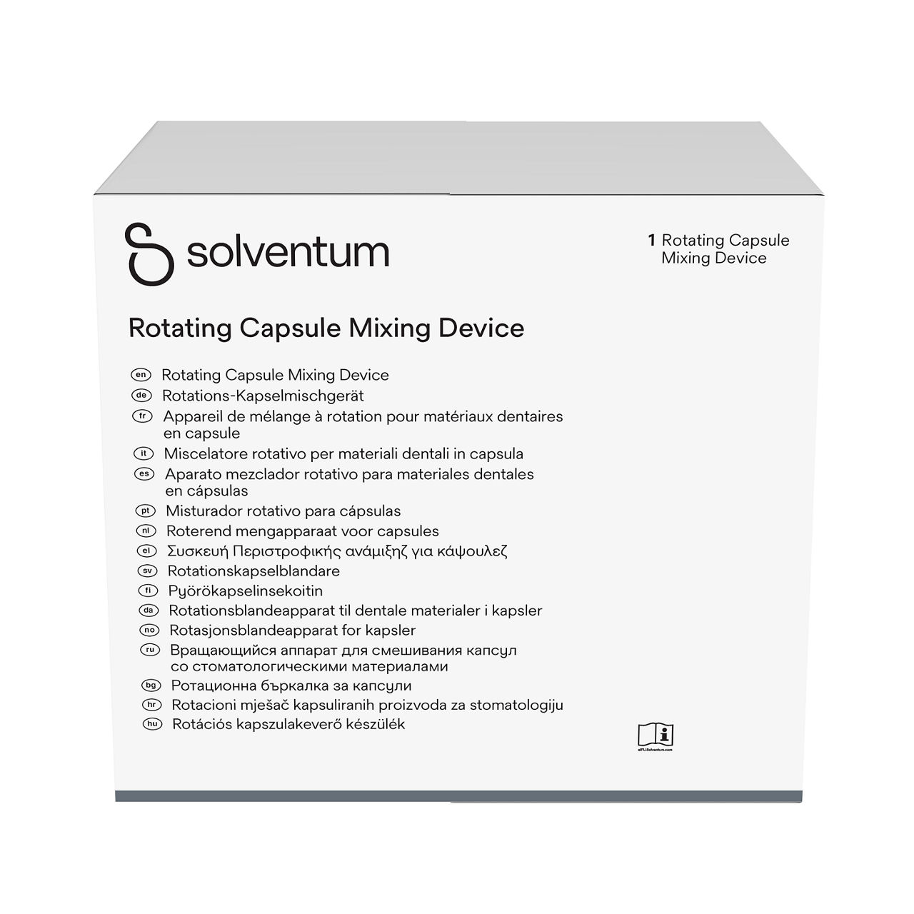 Solventum™ Rotating Capsule Mixing Device, 76303, 230 V / 50 Hz - Front, Center, In Packaging (1C1)