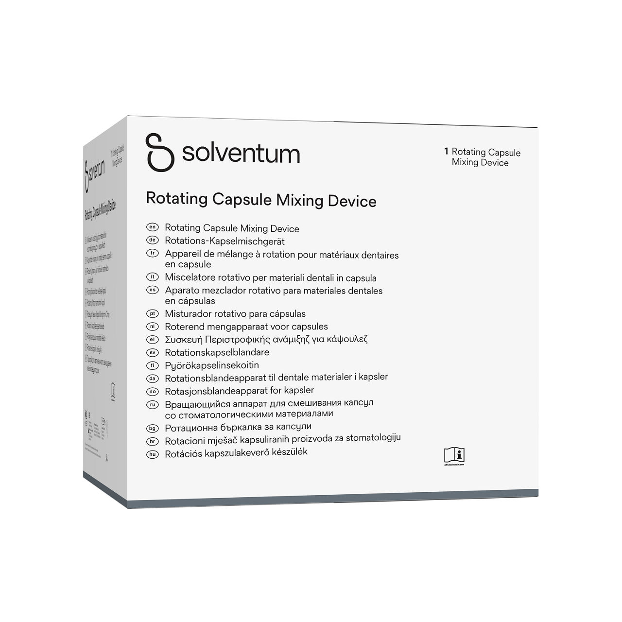 Solventum™ Rotating Capsule Mixing Device, 76303, 230 V / 50 Hz - Front, Left, In Packaging (1L1)