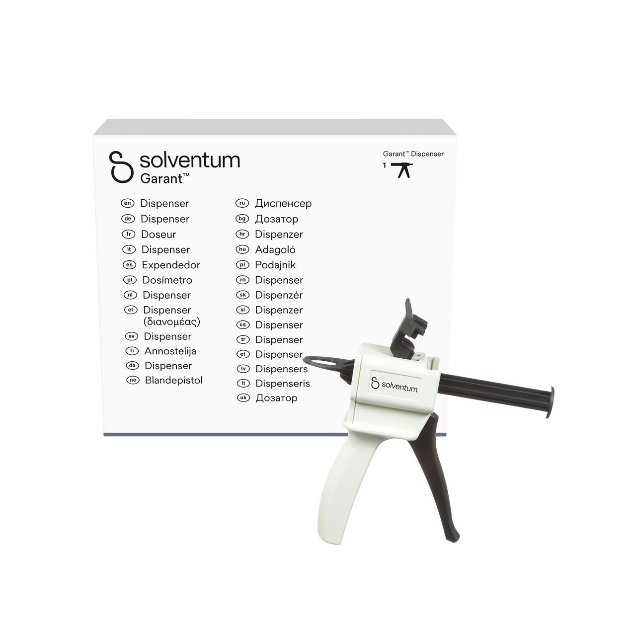 Solventum™ Garant™ Dispenser, 77581, 4:1/10:1, 1 EA - Front, Center, In Packaging (1C1)