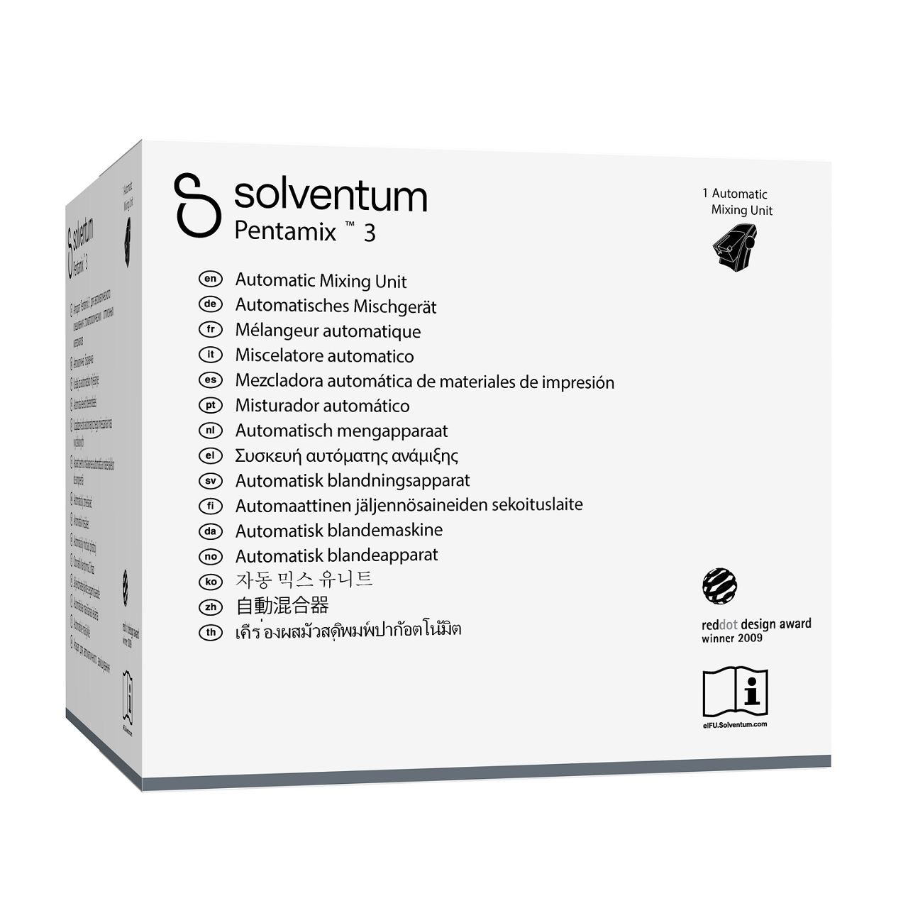Solventum™ Pentamix™ 3 Automatic Mixing Unit, 77871, 230 V - Front, Left, In Packaging (1L1)