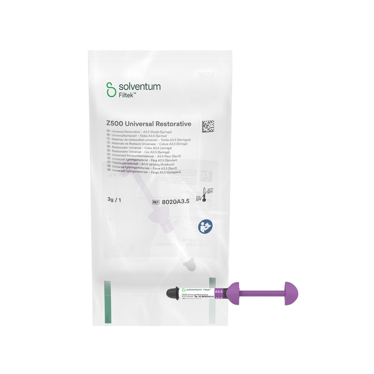Solventum™ Filtek™ Z500 Universal Restorative, 8020A3.5, A3.5, 3 g, Syringe, 1 EA