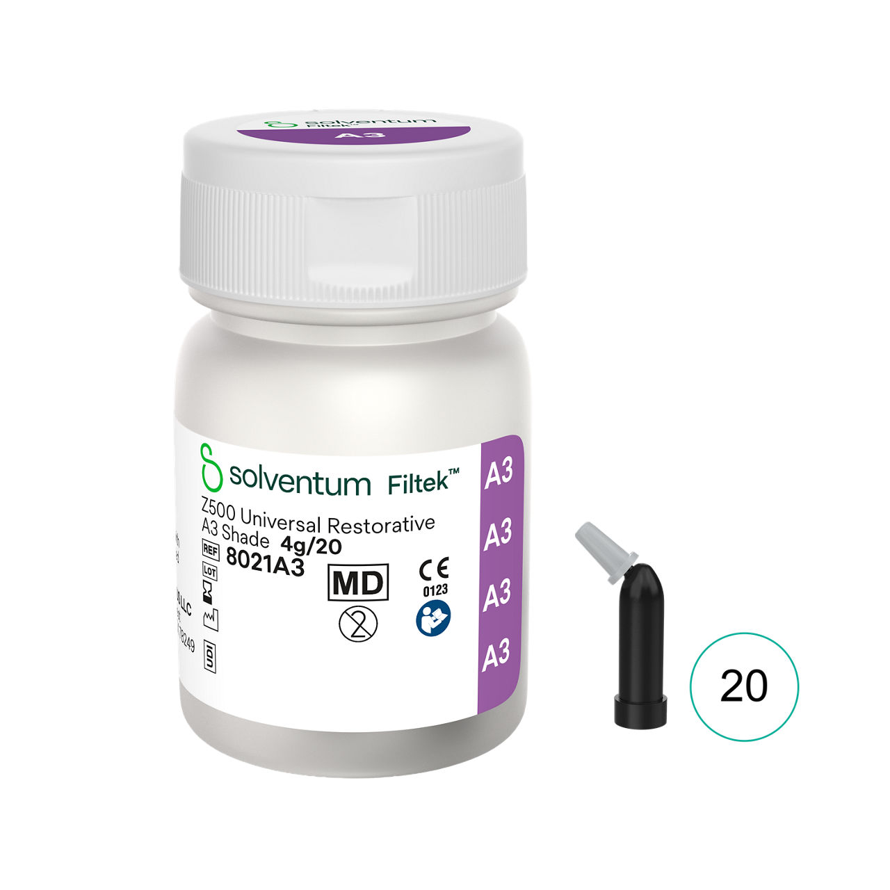 Solventum™ Filtek™ Z500 Universal Restorative, 8021A3, A3, 0.2 g, Capsule, 20/BT