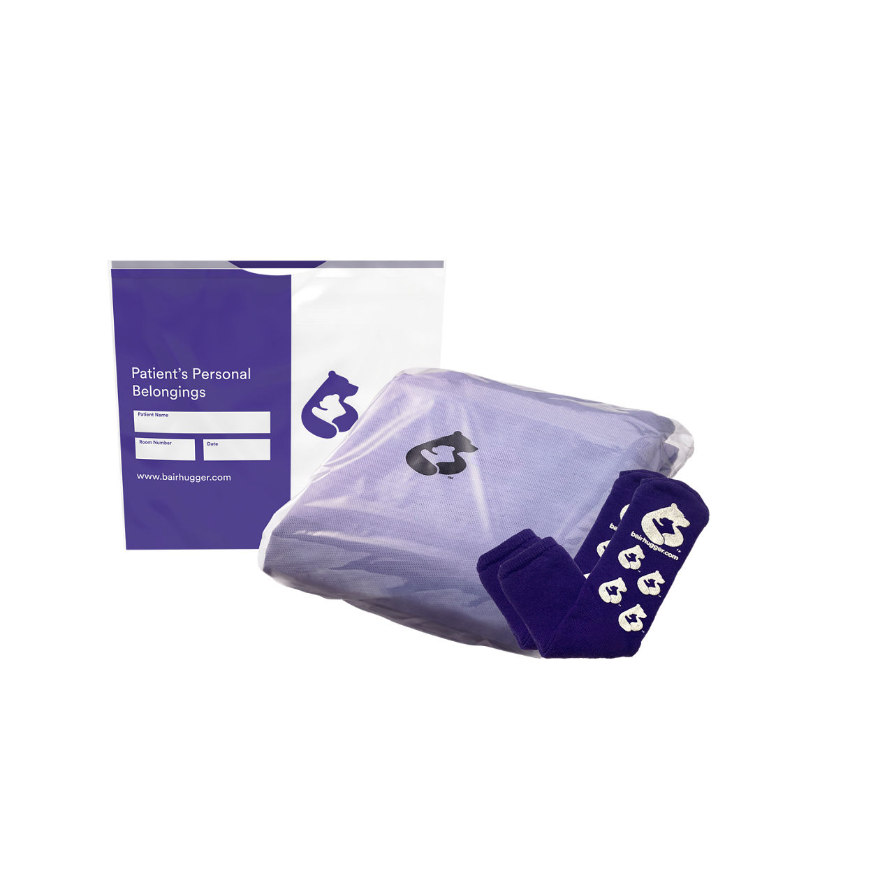 Solventum™ Bair Hugger™ Plus Warming Gown, 84002, Kit, Standard, 30/CS - Front, Center, In and Out of Packaging (1C10)