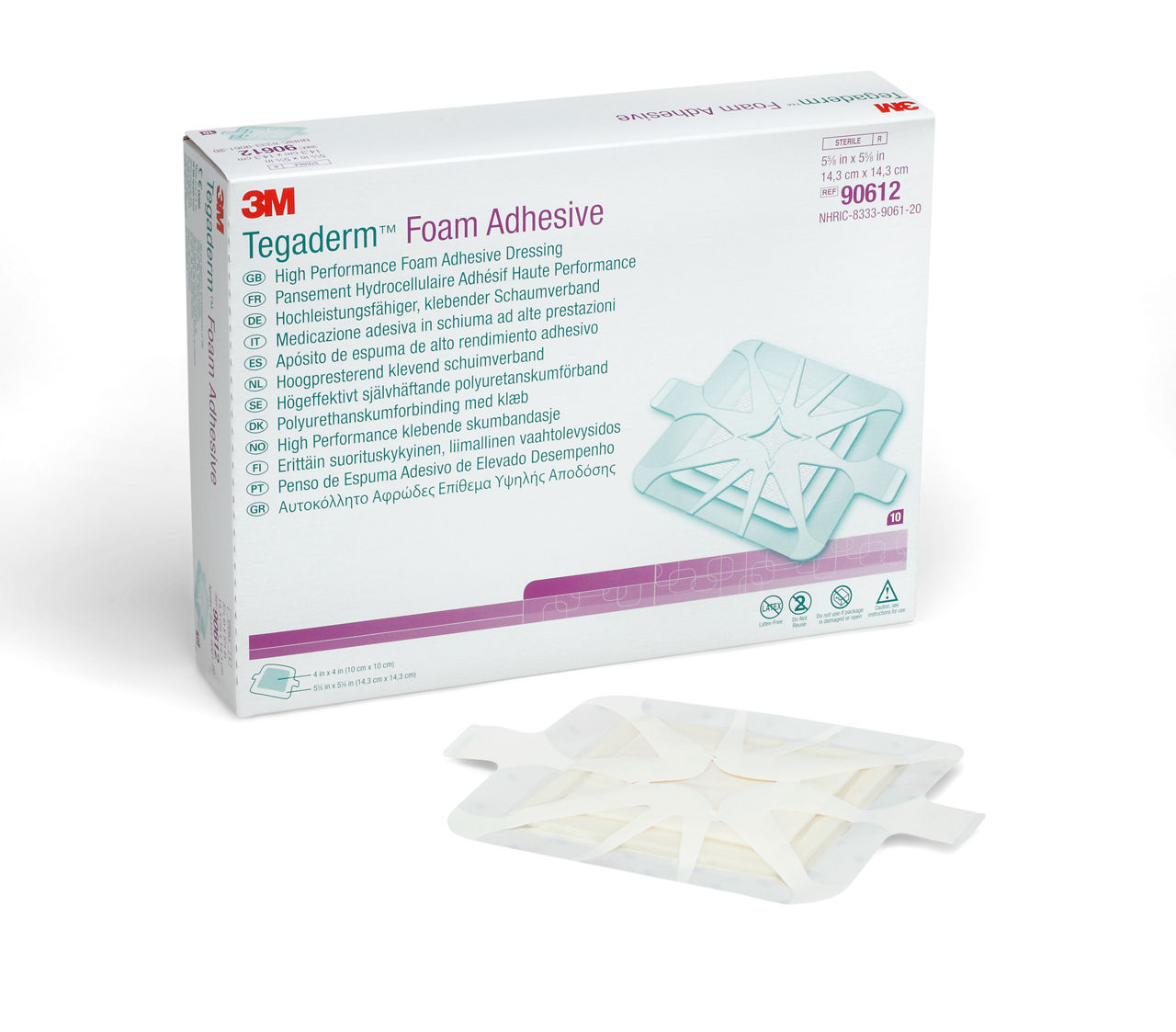 Tegaderm High Performance Adhesive Foam Dressings, 90612
