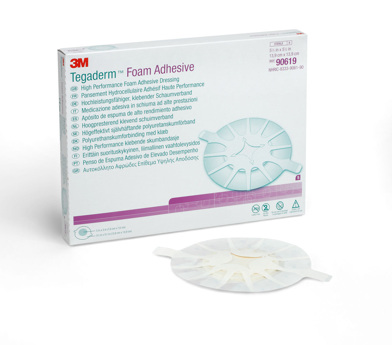 Tegaderm High Performance Adhesive Foam Dressings, 90619
