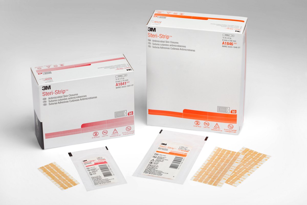Steri-Strip Antimicrobial Skin Closures With Iodophor