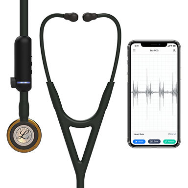 3M™ Littmann® CORE Digital Stethoscope, 8863, High Polish Copper-finish Chestpiece, Black Tube