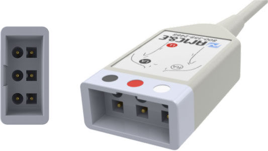 ECG Monitoring Cable, 3-Lead, Philips Twin Pin, With Yokemate LWS®, 1 EA, AA3C90