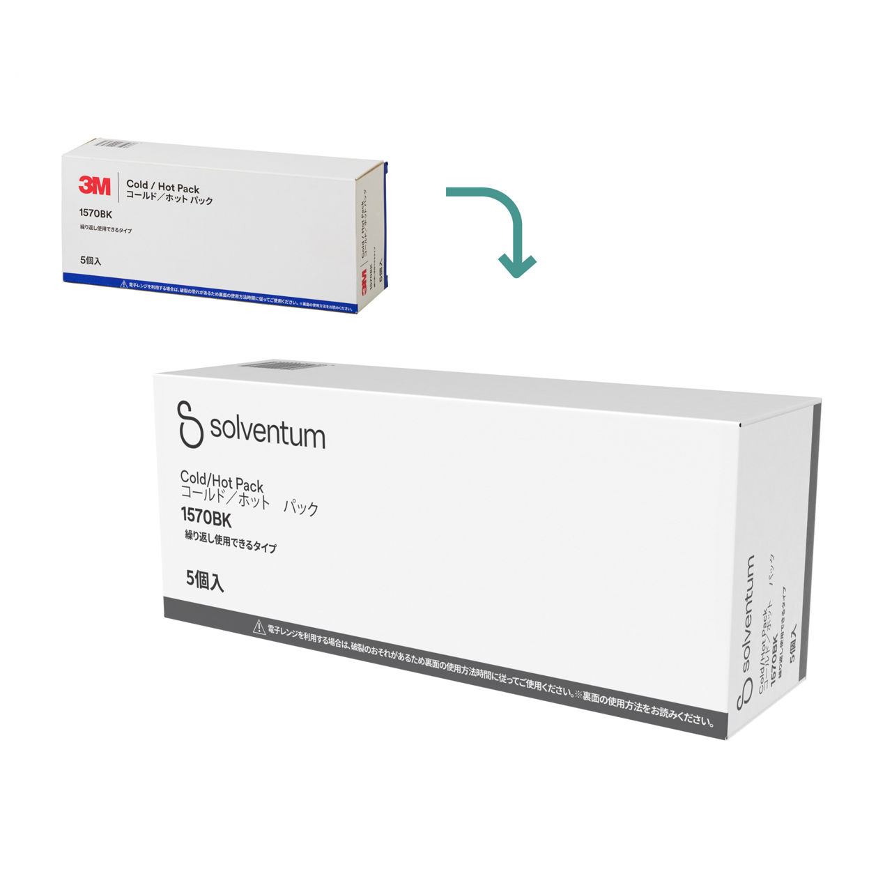 Transition to  Solventum™ Reusable Cold/Hot Pack - Front, Right, In Packaging (1R1)