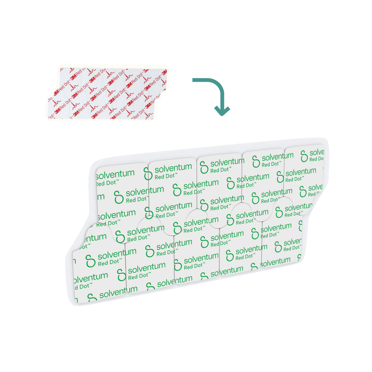 Transition to Solventum™ Red Dot™ Resting EKG Electrode Family - Front, Center, In Packaging (1C1)