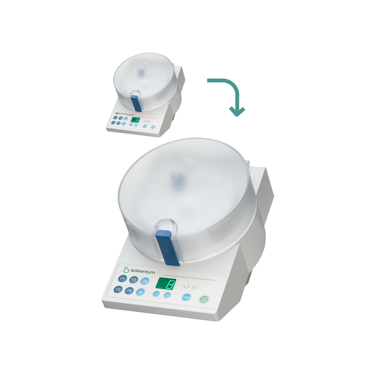 Transition to Solventum™ Rotating Capsule Mixing Device, 120 V / 60 Hz - Front, Center, In Packaging (1C1)