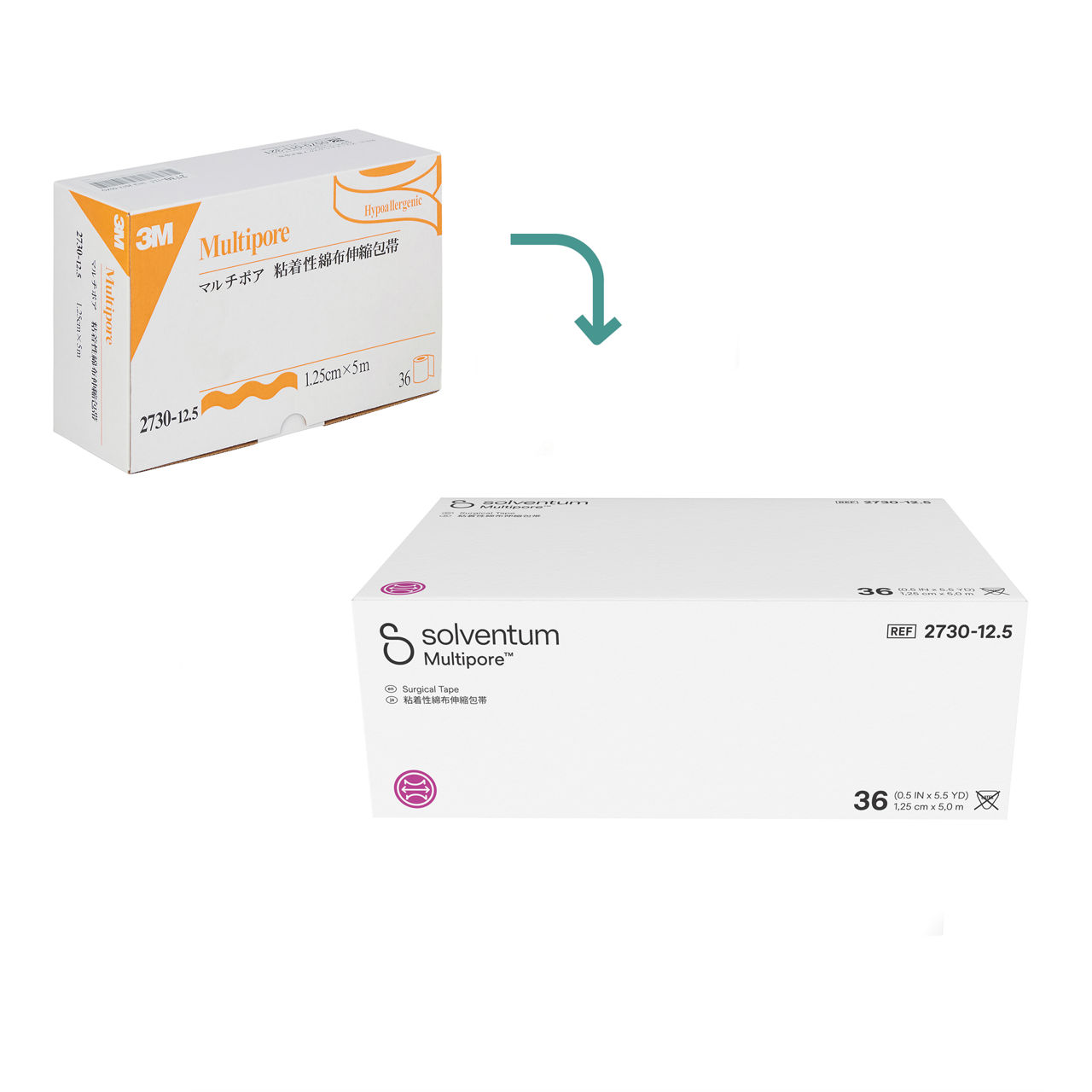Transition to Solventum™ Multipore™ Dry Surgical Tape - Front, Center, In Packaging (1C1)