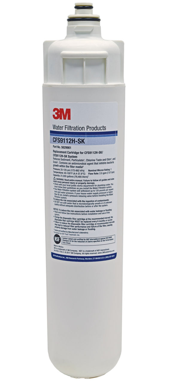 3M™ 9000H Series Retrofit Filter Cartridge CFS9112H-SK, 5629901, Standard Length, 1 um NOM, 2.0 gpm, 21000 gal, 12/Case
