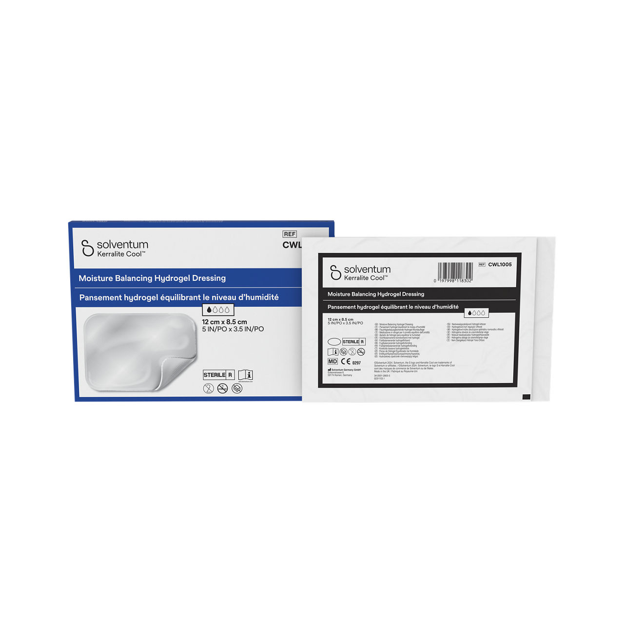 Solventum™ Kerralite Cool™ Moisture-balancing Hydrogel Dressing, CWL1005, 5 in x 3.5 in, 5/CAR, 62 CAR/CS