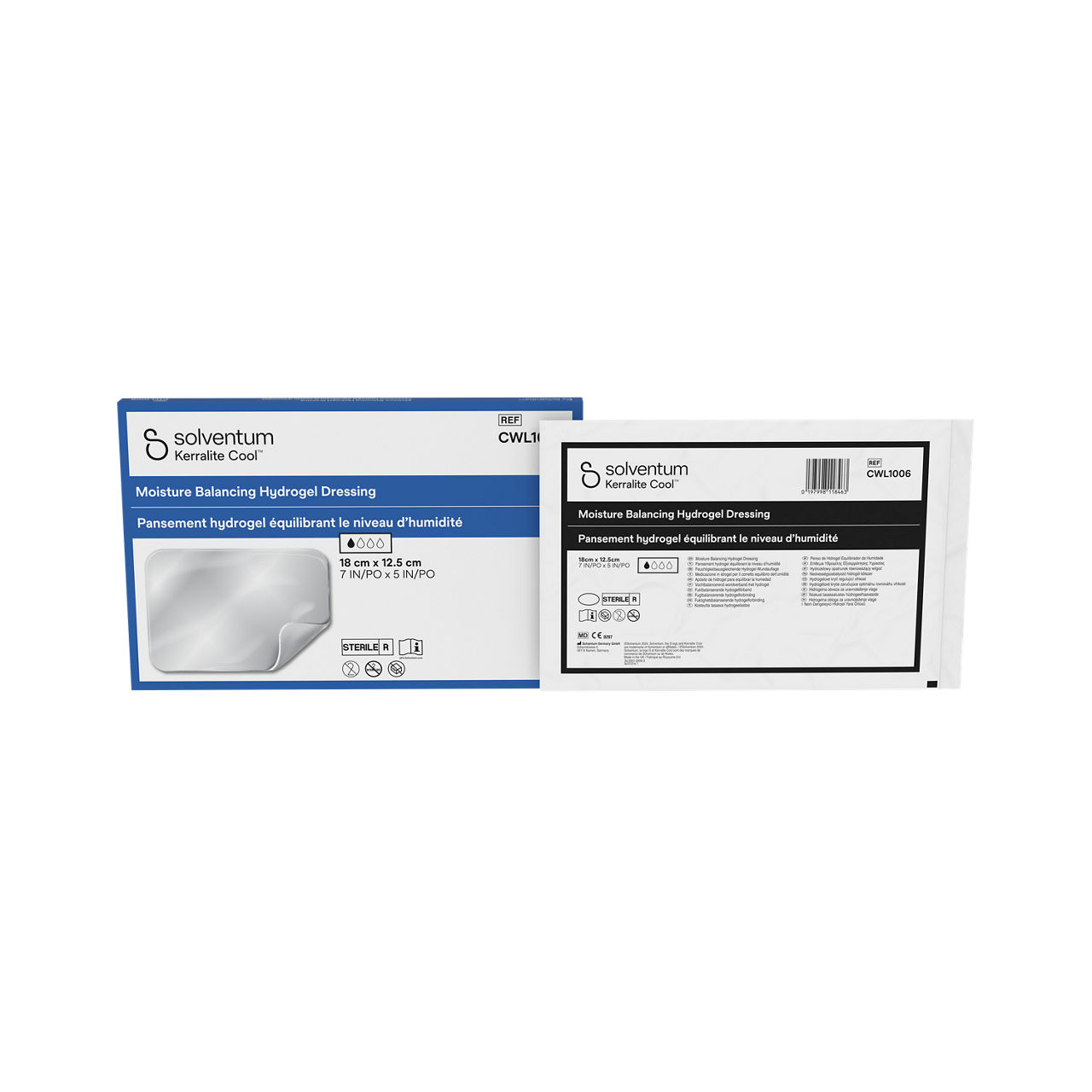 Solventum™ Kerralite Cool™ Moisture-balancing Hydrogel Dressing, CWL1006, 5 in x 7 in, 5/CAR, 40 CAR/CS