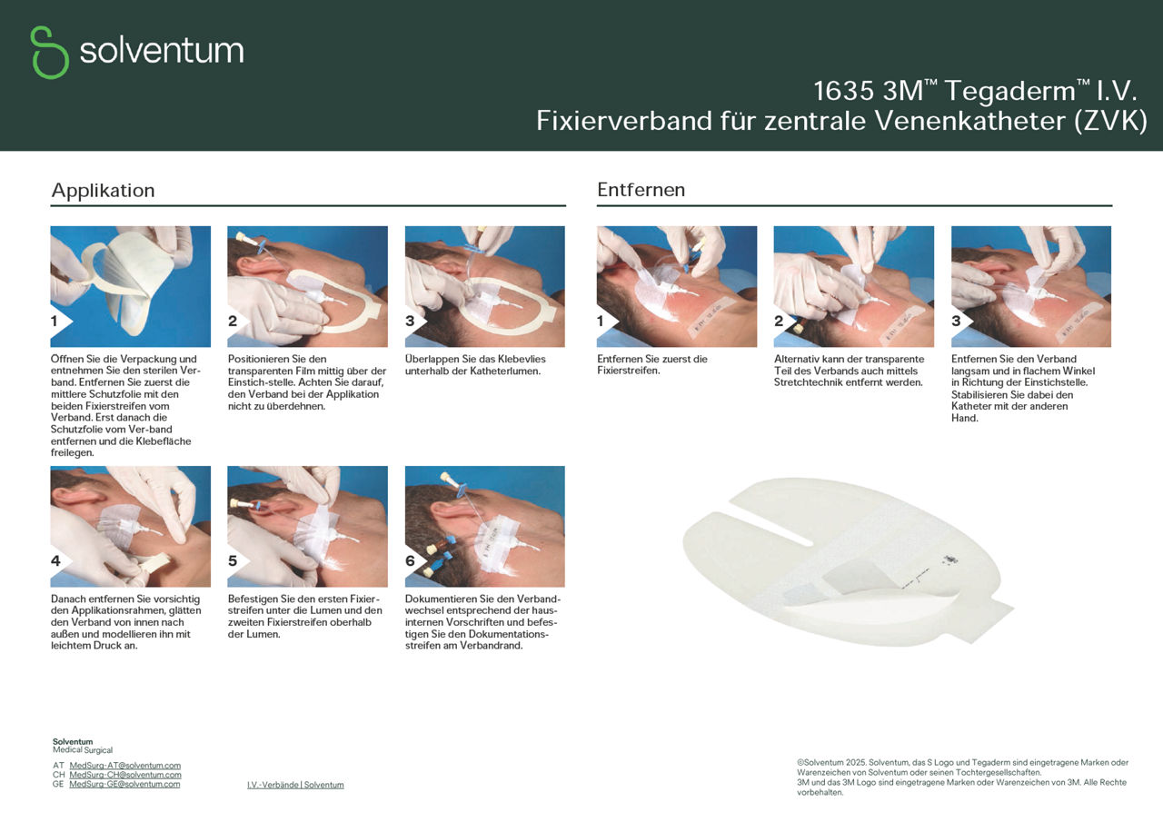  Tegaderm™ I.V. 1635 Applikationsanleitung DACH-de