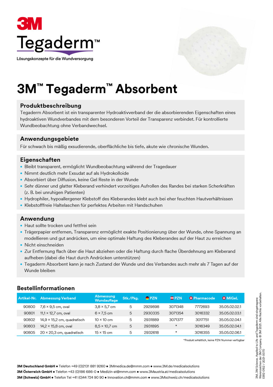 3M™ Tegaderm™ Produktdatenblatt