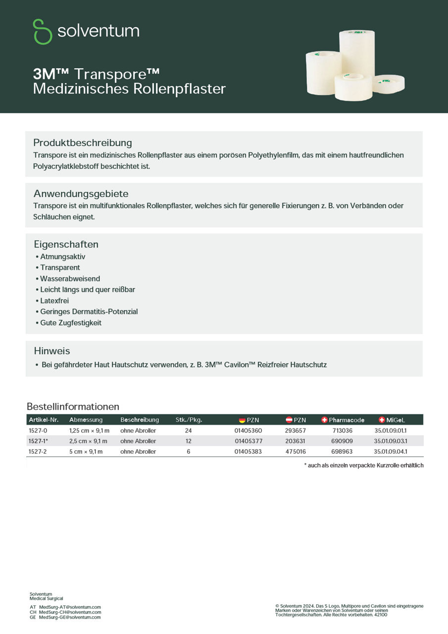 3M™ Transpore™ Onepager DACH-de