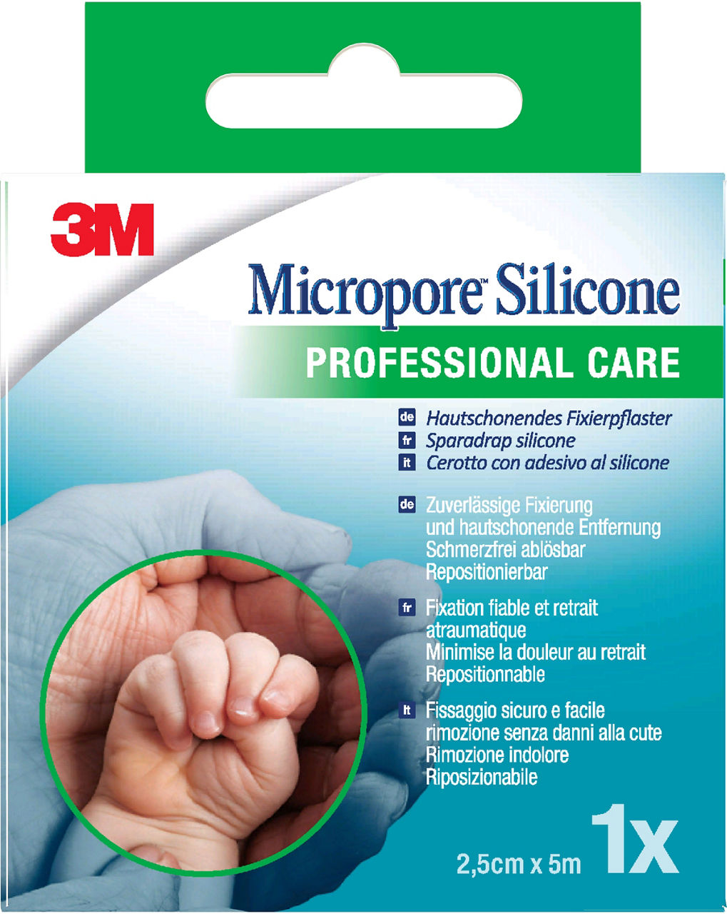 3M™ Micropore™ Chirurgische Hechtpleister, 2775P-1, 2,5 cm x 5m, rol