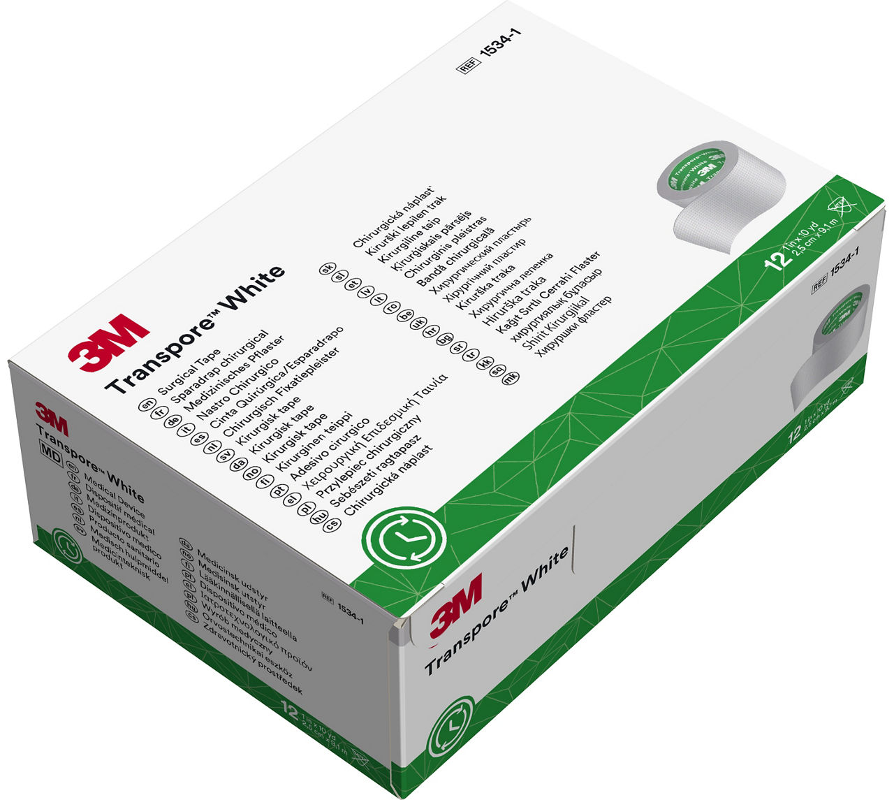 3M™ Transpore™ Hvid kirurgisk tape