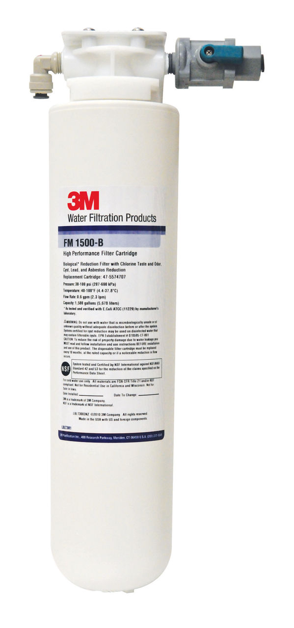 3M™ Water Factory Systems™ Replacement Filter Cartridge FM1500-B,47-5574712, Carbon, 12/Case