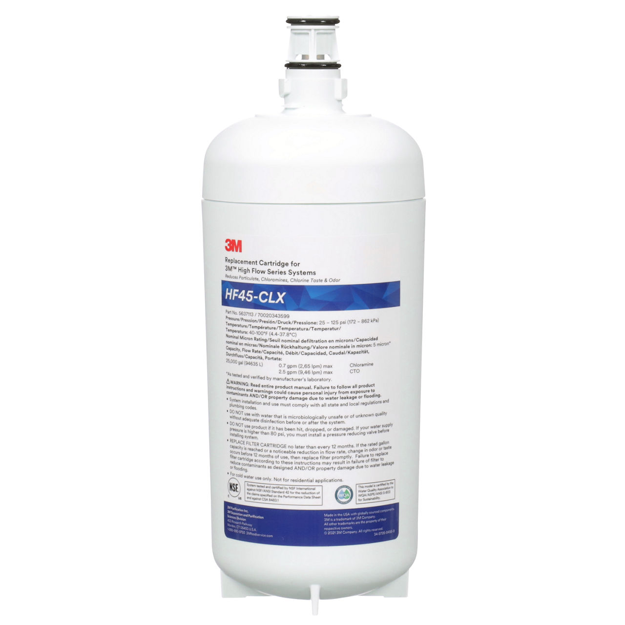 3M™ High Flow Series Filter Cartridge HF45-CLX, 5637113, 5 um NOM, 1/Case