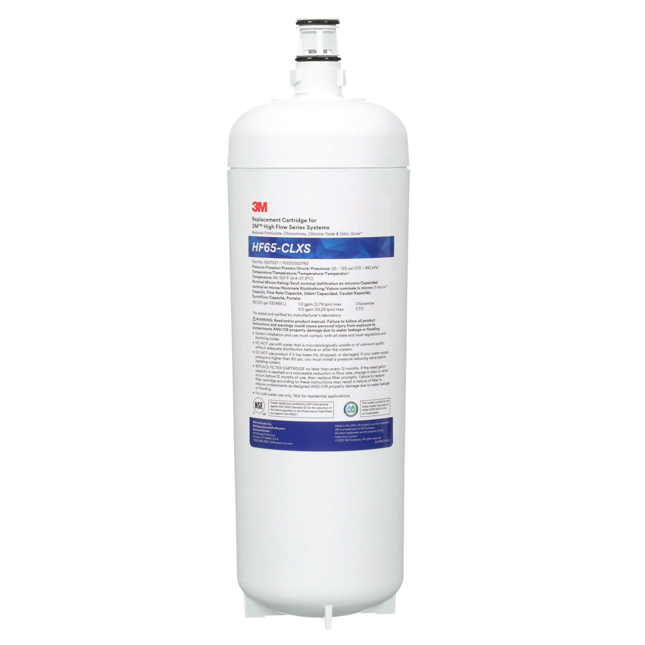 3M™ High Flow Series Filter Cartridge HF65-CLXS, 5637227, 5 um NOM, 1/Case