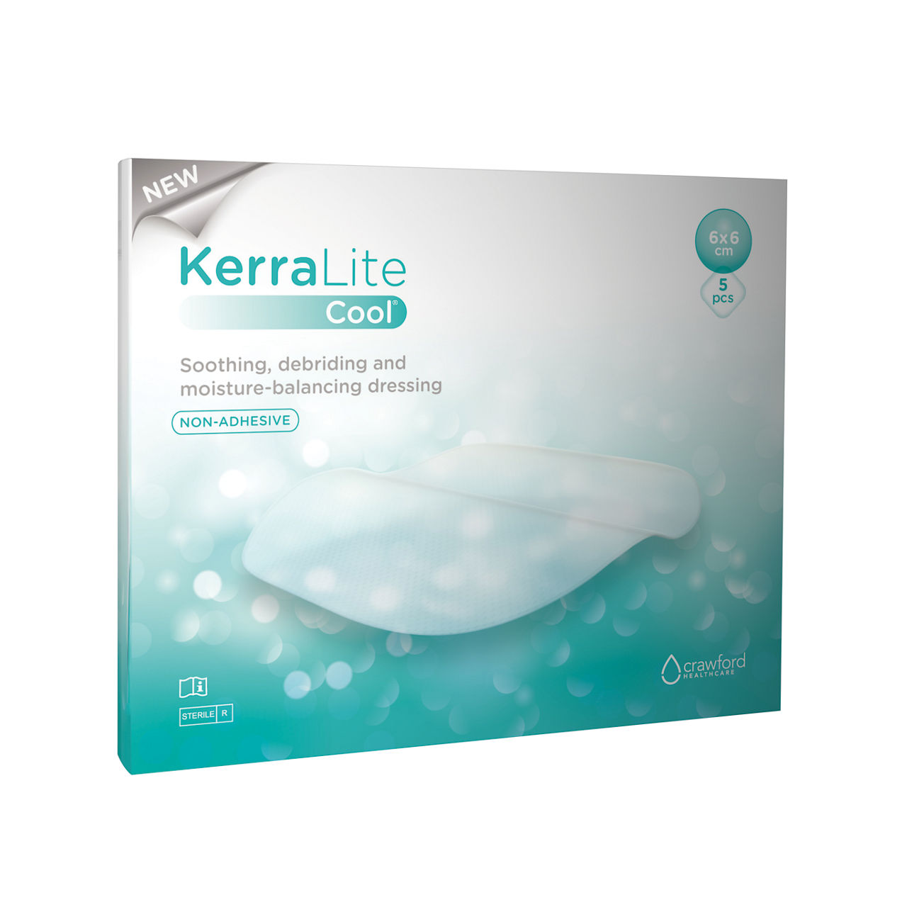 3M™ Kerralite Cool™ vochtregulerend niet-klevend Hydrogelverband, CWL1004, 5 cm x 5 cm, 5 stuks/doos