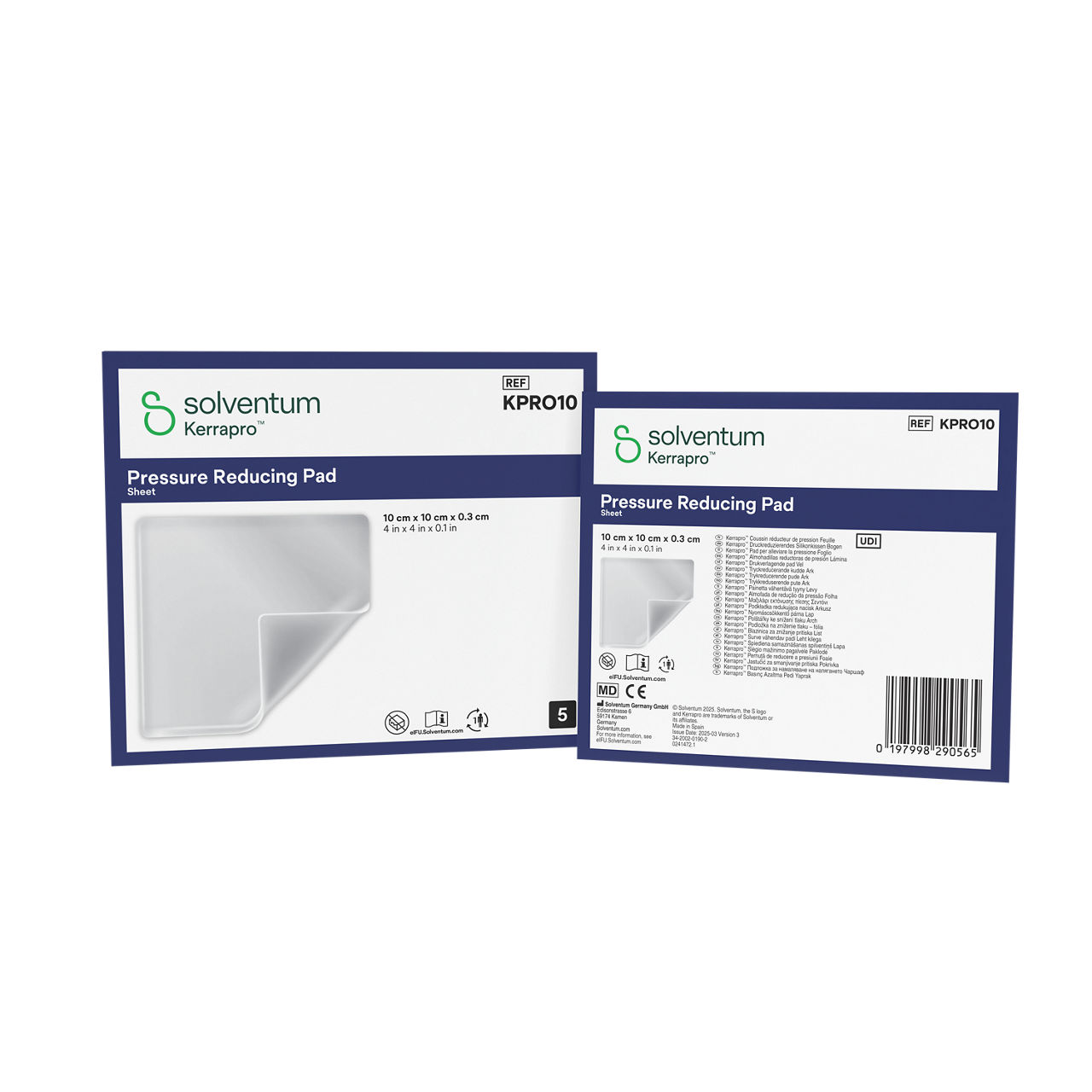 Solventum™ Kerrapro™ Pressure Reducing Pad, KPRO10, Sheet, 10 cm x 10 cm x 0.3 cm (4 in x 4 in x 0.1 in), 5/CAR