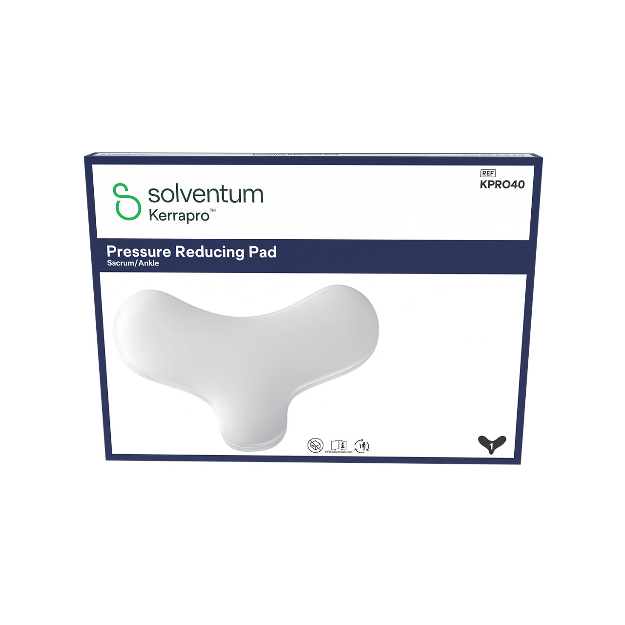 Solventum™ Kerrapro™ Pressure Reducing Pad, KPRO40, Sacrum/Ankle, 1/CAR, 40 CAR/CS, 40/CS - Front, Center, In Packaging (1C1)