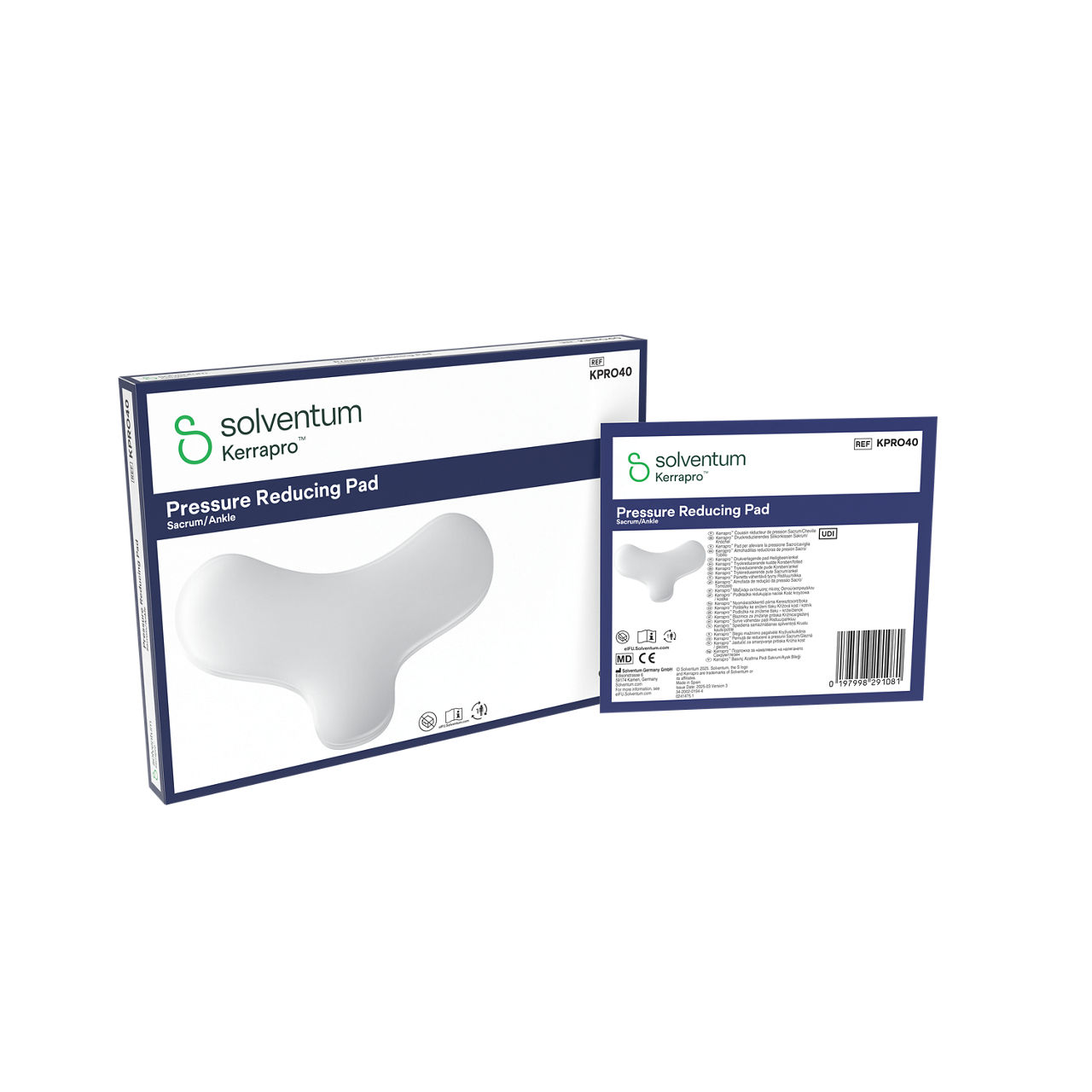 Solventum™ Kerrapro™ Pressure Reducing Pad, KPRO40, Sacrum/Ankle, 1/CAR, 40 CAR/CS, 40/CS - Front, Left, In Packaging (1L1)
