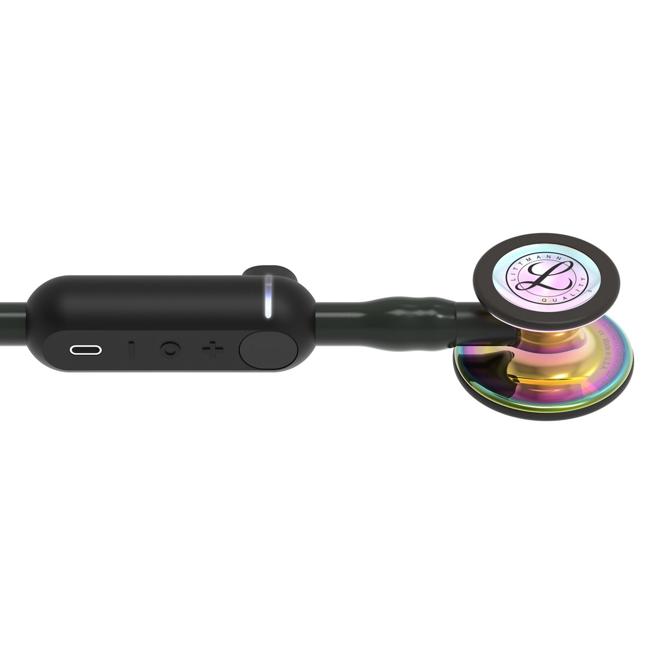 3M™ Littmann® CORE Digital Stethoscope, high polish rainbow finish chestpiece, black tubing, black stem and black headset, 8570, 8570-04 HIGH SIDED, 1x