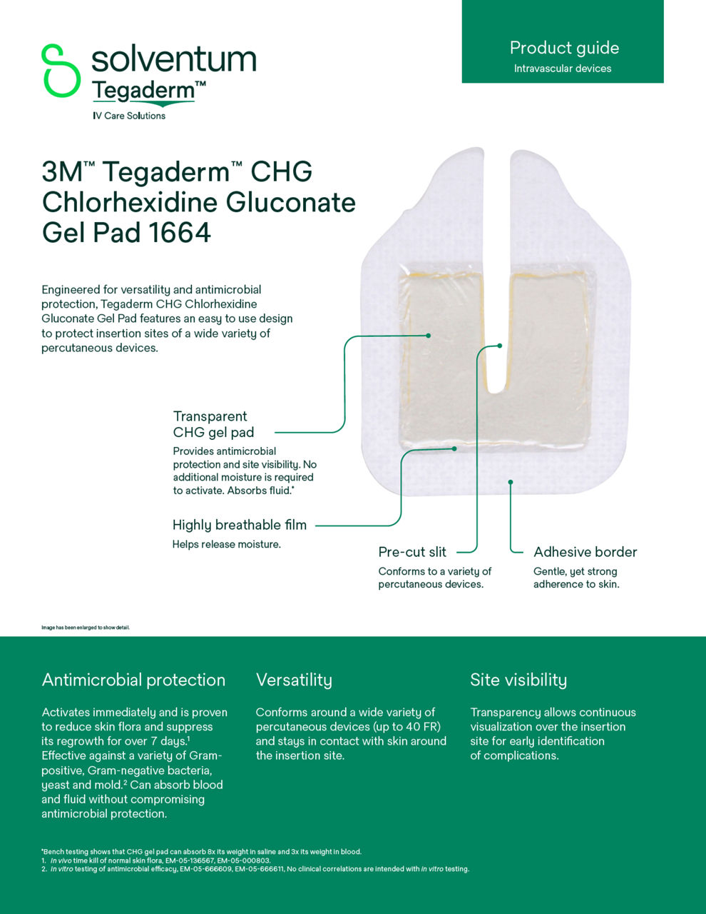 Tegaderm™ CHG Gel Pad 1664 Product Guide